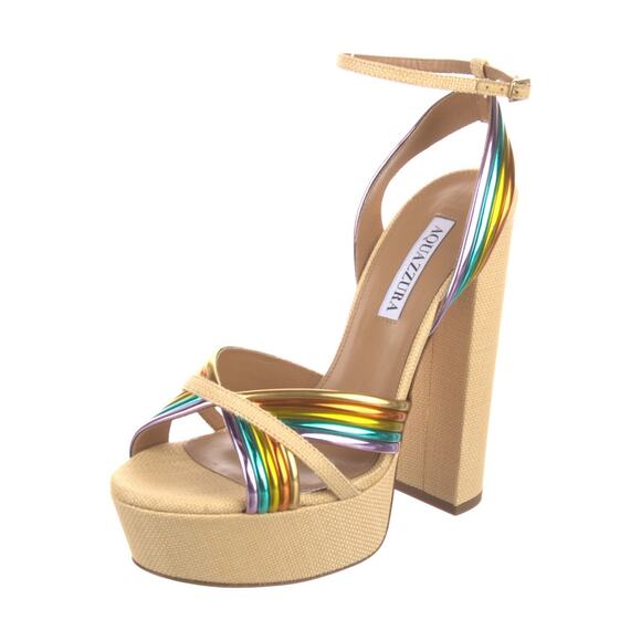 ❤️Aquazzura Leather Striped Slingback Pumps❤️ - Picture 2 of 5